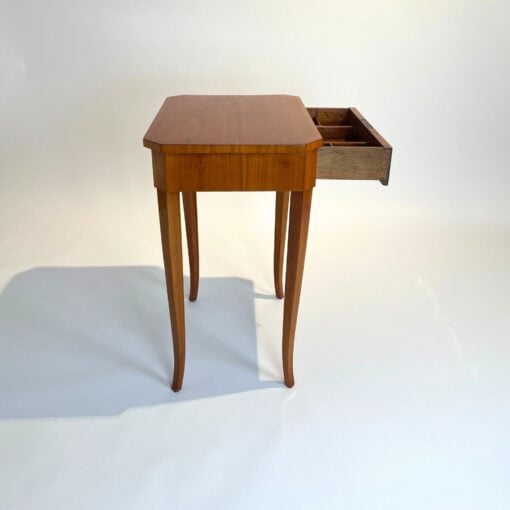 Biedermeier Side Sewing Table - Side with Drawer Open - Styylish