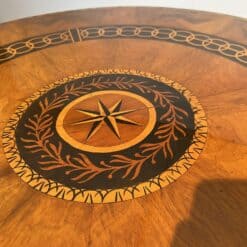 Neoclassical Biedermeier Center Table- detail of the top with intarsia middle part 2 - styylish