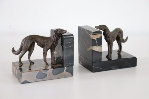 Italian Art Deco Bookends with Bronze - Set of Two - Styylish