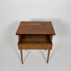 Biedermeier Side Table Cherry Wood - Drawer Open Birds Eye - Styylish