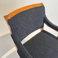 Biedermeier Armchair Solid Beech - Boucle Fabric Backrest - Styylish