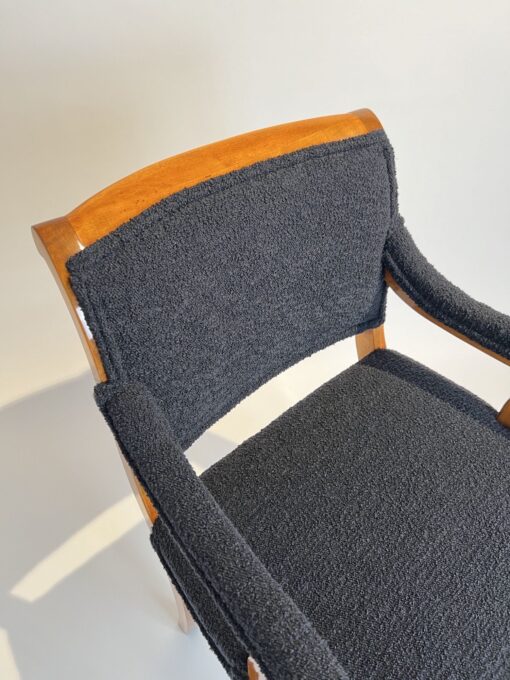Biedermeier Armchair Solid Beech - Boucle Fabric Backrest - Styylish