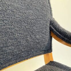 Biedermeier Armchair Solid Beech - Boucle Fabric Backrest Detail - Styylish