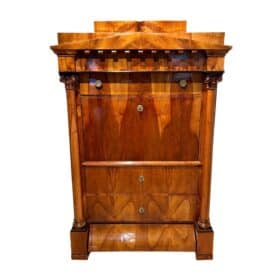 Biedermeier Secretaire, Cherry Veneer, Inlays, Brass, South Germany circa 1830