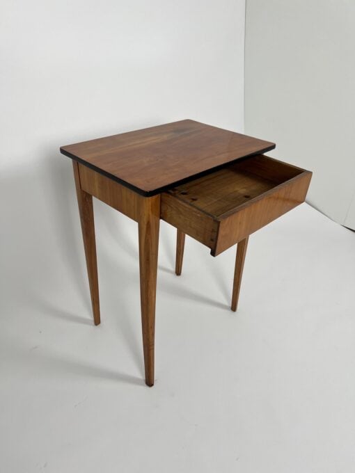 Biedermeier Side Table Cherry Wood - Drawer Interior - Styylish