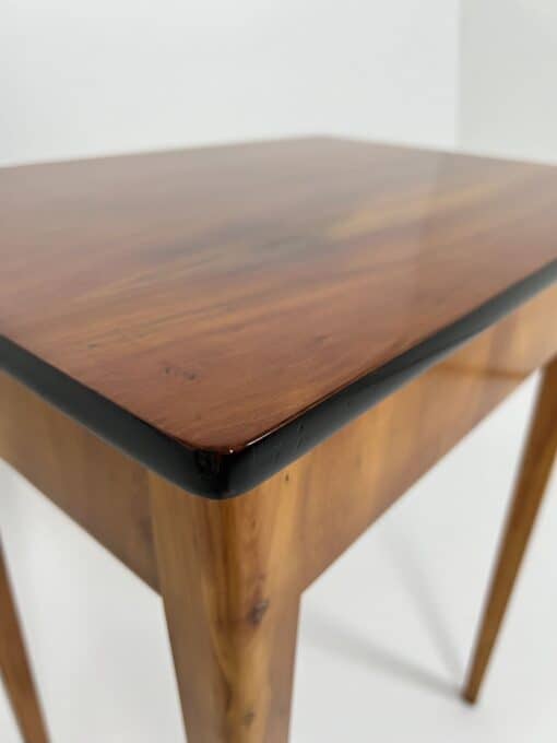 Biedermeier Side Table Cherry Wood - Ebonized Edge Detail - Styylish