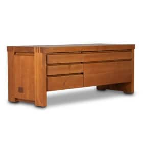 Pierre Chapo Low Sideboard in Natural Elm, Model R14A, 1976