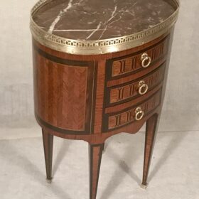 Tambour Side Table, Louis XVI Style