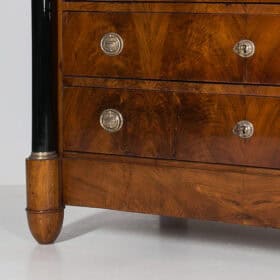 Empire Chest of Drawers in Walnut Veneer, France, 19th Century