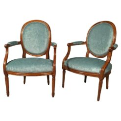 Pair of Louis XVI Armchairs - Side and Front Profile - Styylish