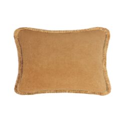 Couple Velvet Bed Cushions Camel - Front - Styylish