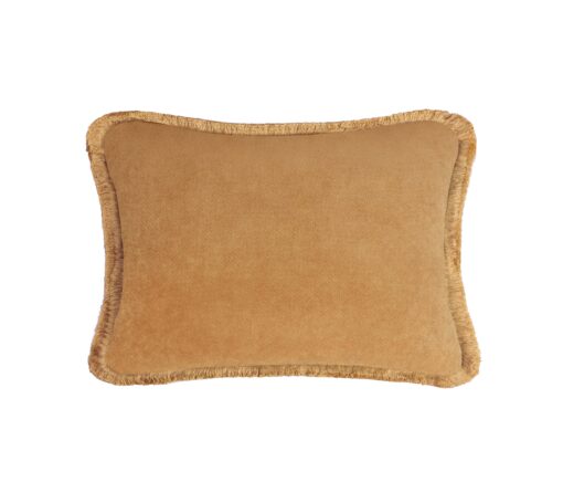 Couple Velvet Bed Cushions Camel - Front - Styylish