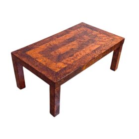 Art Deco Coffee Table, Thuja Burl Veneer, Lacquer, France circa 1930