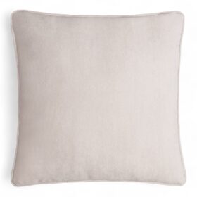 Happy Frame White Velvet Cushion With White Piping