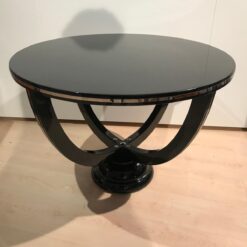 Round Art Deco Side Table - Full Front and Top Profile - Styylish