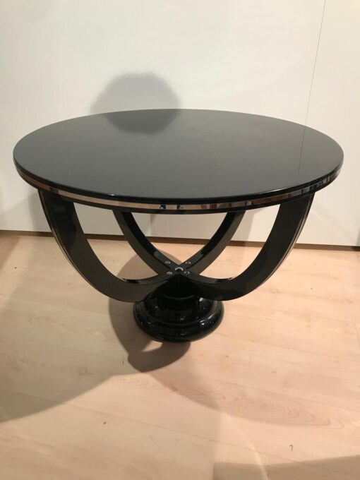 Round Art Deco Side Table - Full Front and Top Profile - Styylish