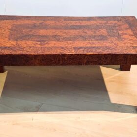 Art Deco Coffee Table, Thuja Burl Veneer, Lacquer, France circa 1930