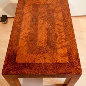 Art Deco Coffee Table, Thuja Burl Veneer, Lacquer, France circa 1930