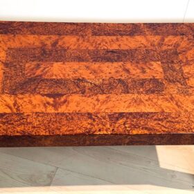 Art Deco Coffee Table, Thuja Burl Veneer, Lacquer, France circa 1930