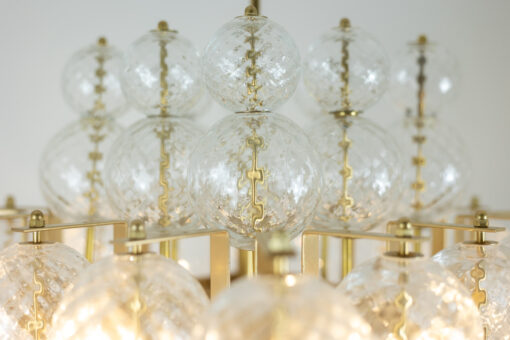 Chandelier Blown Glass Gilded Brass - Bulb Detail - Styylish