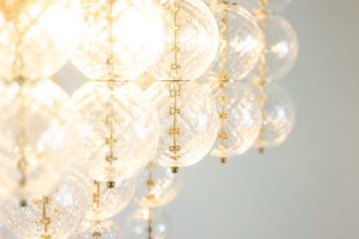 Chandelier Blown Glass Gilded Brass - Glass Detail - Styylish