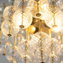 Chandelier Blown Glass Gilded Brass - Light Bulb Detail - Styylish