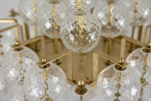 Chandelier Blown Glass Gilded Brass - Frame Detail - Styylish