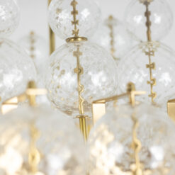 Chandelier Blown Glass Gilded Brass - Bulb Detail - Styylish