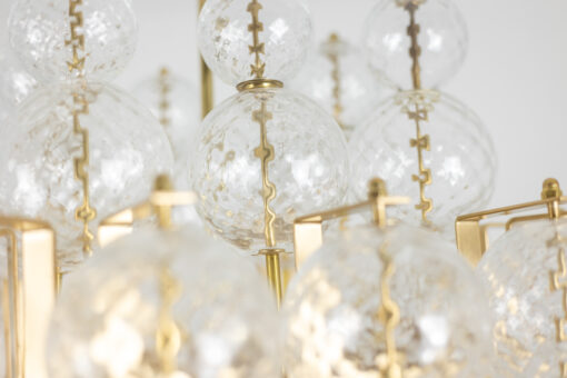 Chandelier Blown Glass Gilded Brass - Bulb Detail - Styylish