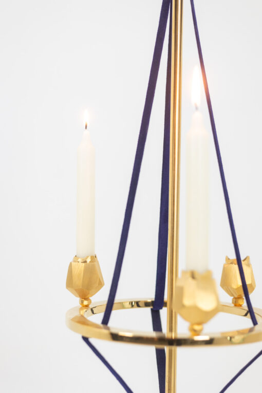 Candlestick Gilded Brass and Velvet - Holder - Styylish