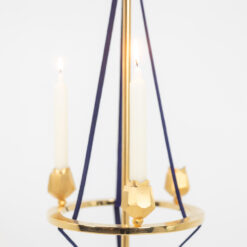 Candlestick Gilded Brass and Velvet - Holder Detail - Styylish