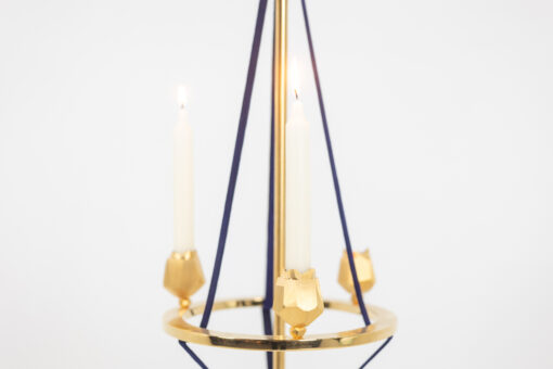 Candlestick Gilded Brass and Velvet - Holder Detail - Styylish