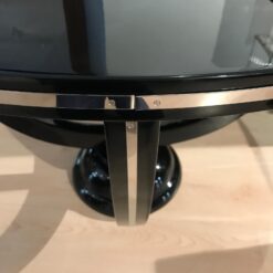 Round Art Deco Side Table - Chrome Accents - Styylish