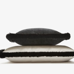 Couple Velvet Bed Cushions black- Side - Styylish