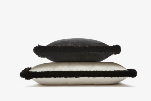 Couple Velvet Bed Cushions black- Side - Styylish