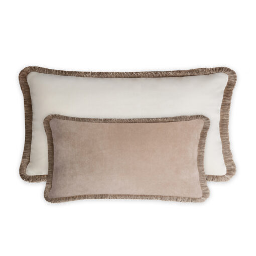 Couple Velvet Bed Cushions Beige - Styylish