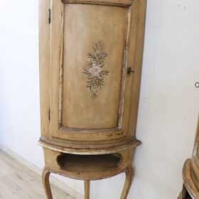 Antique Corner Cabinets in Poplar Wood, Louis XV Italy Mid 18th Century