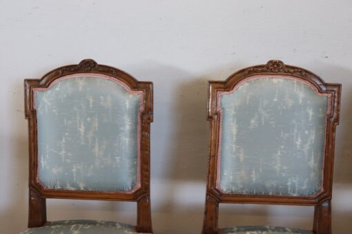 Antique Set of 4 Chairs - Blue Cushion - Styylish