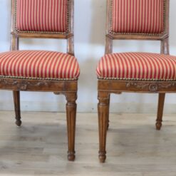 Antique Set of 4 Chairs - Striped Cushion and Base - Styylish