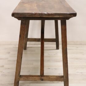 Antique Rustic Table in Solid Oak and Walnut, Italy 16th Century