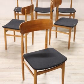 Design Dining Chairs, Scandinavian 1960s, Set of 6