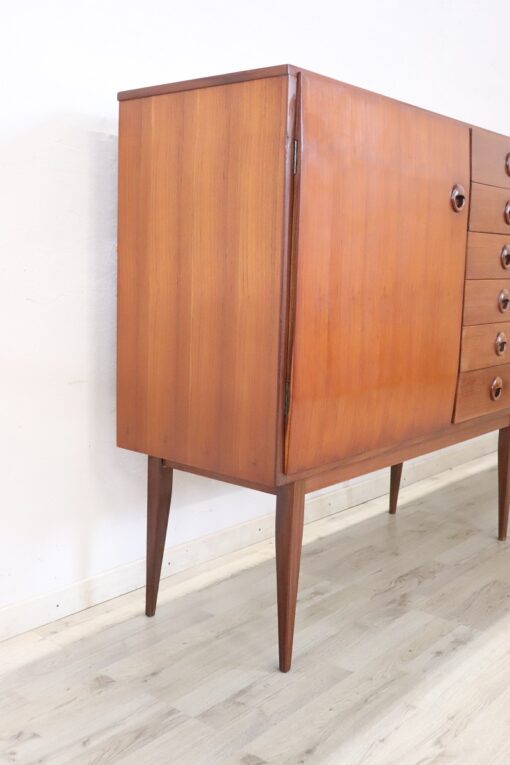 Long Sideboard in Teak Veneer - Side - Styylish