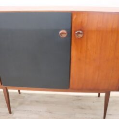 Long Sideboard in Teak Veneer - Right Side View - Styylish