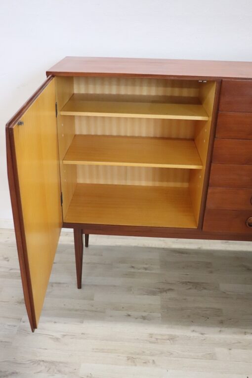 Long Sideboard in Teak Veneer - Left Side Interior - Styylish