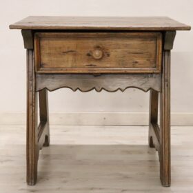 Antique Mountain Nightstand or Side Table in Fir and Oak Wood