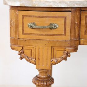 Italian Louis XVI Style Cherry Wood Dressing Table with Stool