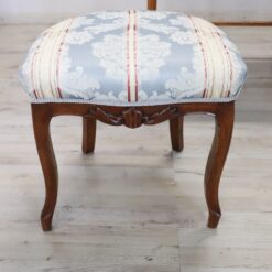 Louis XVI Dressing Table with Stool - Fabric and Wood Detail - Styylish