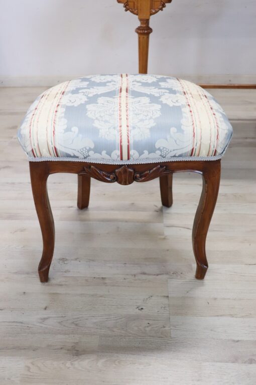 Louis XVI Dressing Table with Stool - Fabric and Wood Detail - Styylish