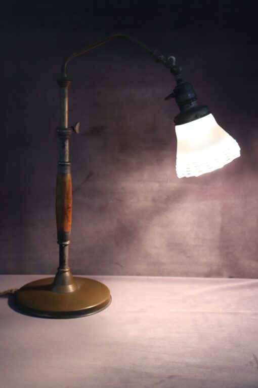 Brass and Glass Table Lamp - Light On - Styylish