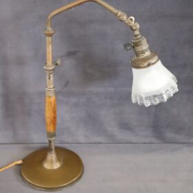 Early 20th Century Italian Brass and Glass Table Lamp